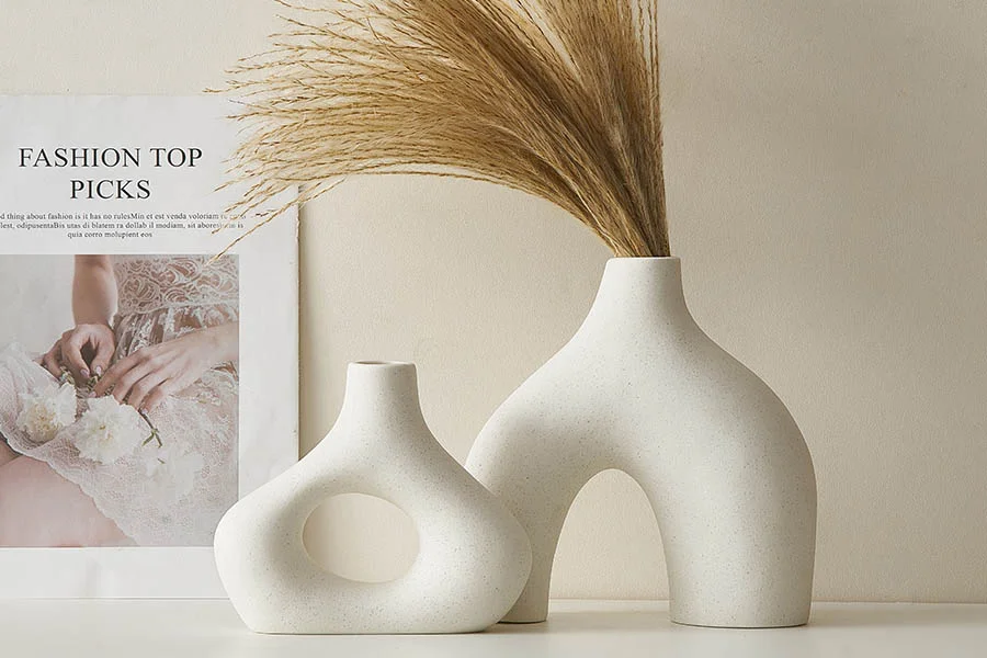 Frosted Finish Ceramic Vase Collection