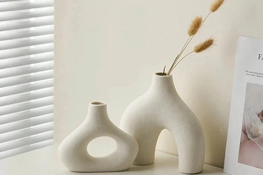 Frosted Finish Ceramic Vase Collection